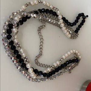 Vintage pearl and beaded rhinestone necklace